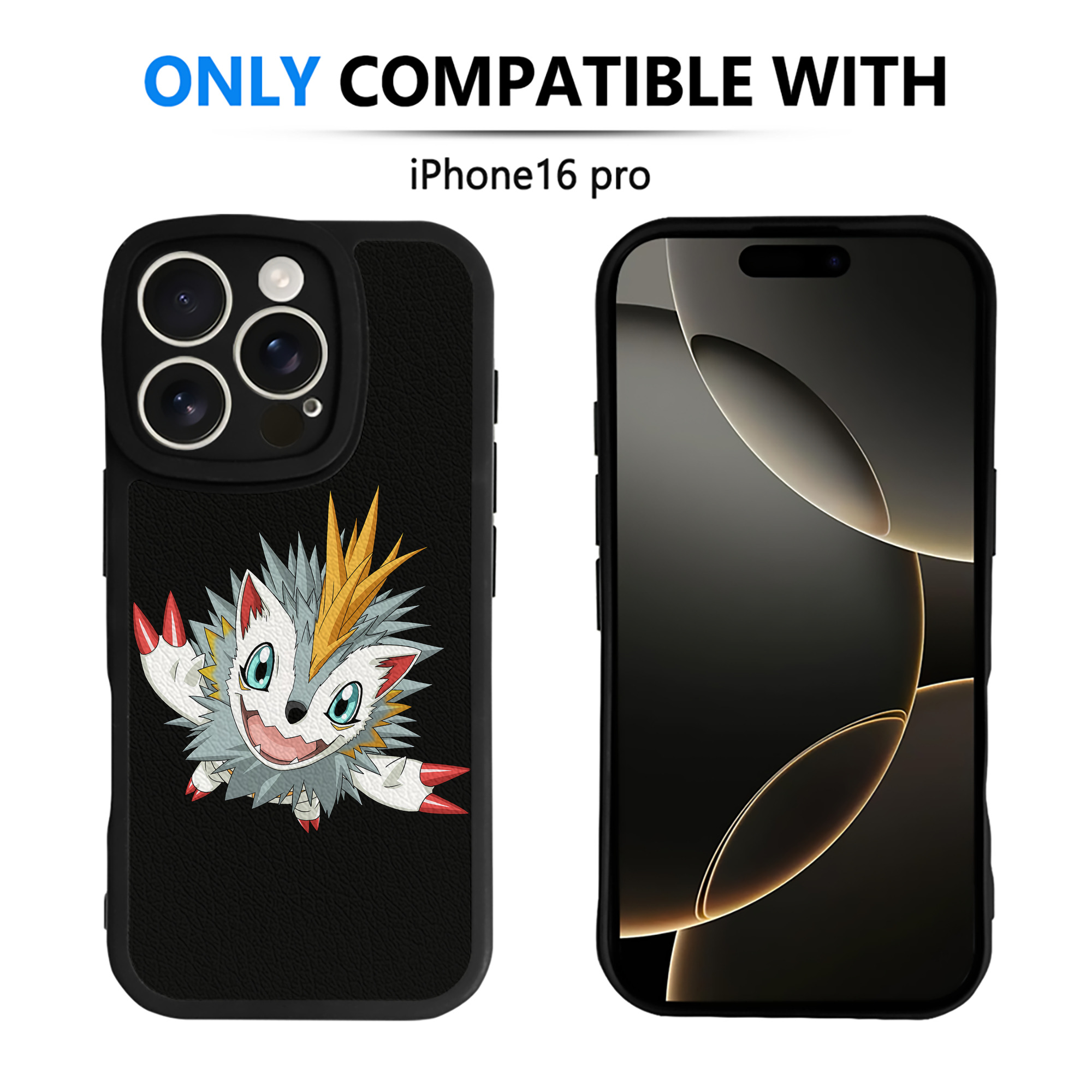 （画像用） Digimon デジタルモンスター/デジモン 【iPhone 16シリーズ対応】シリコンスマホケース（レザー調） 材質：シリコン